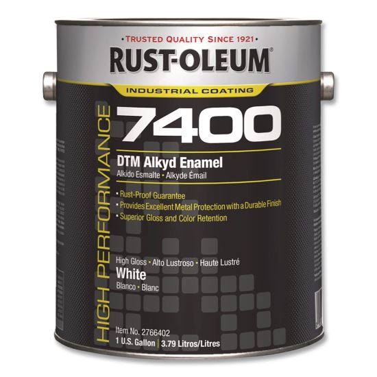 High Performance 7400 System 450 VOC DTM Alkyd Enamel Paint, High Gloss White, 1 gal Bucket/Pail, 2/Carton1