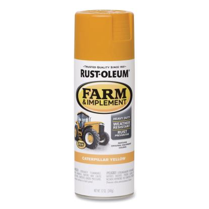 Specialty Farm and Implement Spray Paint, Gloss Caterpillar Yellow, 12 oz Aerosol Can, 6/Carton1