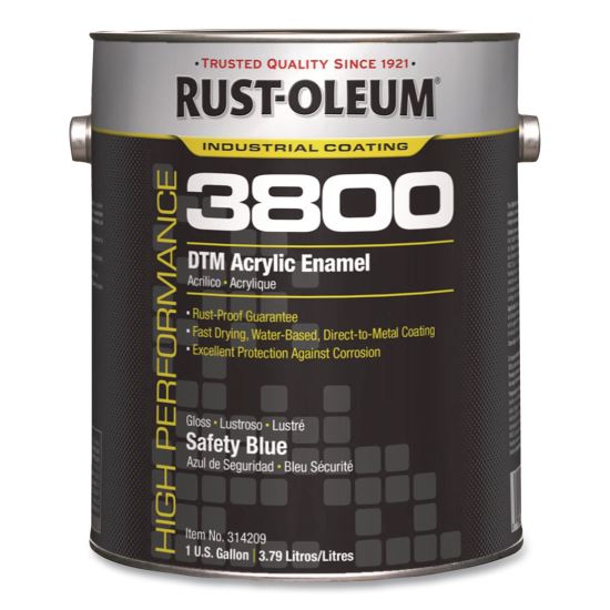 High Performance 3800 System DTM Acrylic Enamel Paint, Gloss Safety Blue, 1 gal Bucket/Pail, 2/Carton1