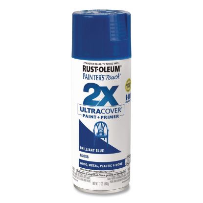 Painter's Touch 2X Ultra Cover Spray Paint, Gloss Brilliant Blue, 12 oz Aerosol Can, 6/Carton1