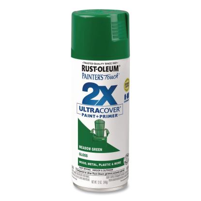 Painter's Touch 2X Ultra Cover Spray Paint, Gloss Meadow Green, 12 oz Aerosol Can, 6/Carton1