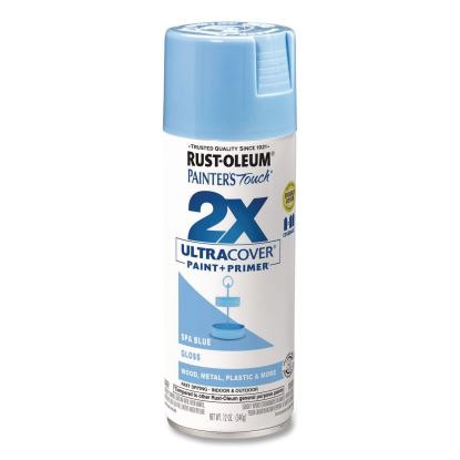 Painter's Touch 2X Ultra Cover Spray Paint, Gloss Spa Blue, 12 oz Aerosol Can, 6/Carton1
