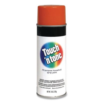 Touch'n Tone Spray Paint, Gloss Orange, 10 oz Aerosol Can, 6/Carton1