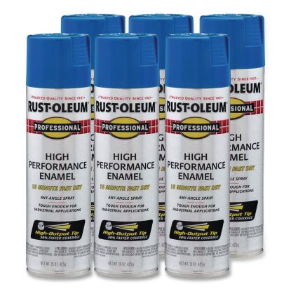 Professional Spray Paint, Gloss Safety Blue, 15 oz Aerosol Can, 6/Carton1