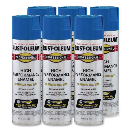 Professional Spray Paint, Gloss Safety Blue, 15 oz Aerosol Can, 6/Carton1
