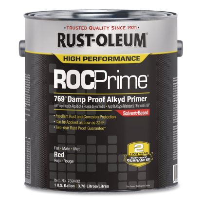 ROCPrime 769 Damp Proof Alkyd Primer, Flat Red, 1 gal Bucket/Pail, 2/Carton1