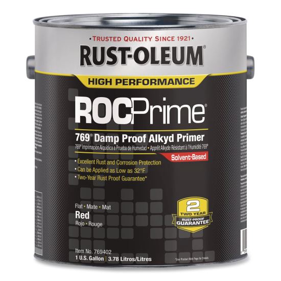 ROCPrime 769 Damp Proof Alkyd Primer, Flat Red, 1 gal Bucket/Pail, 2/Carton1