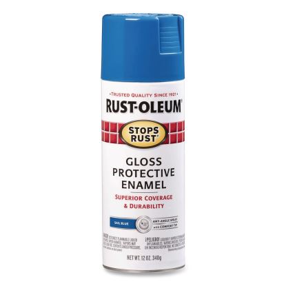 Stops Rust Spray Paint, Gloss Sail Blue, 12 oz Aerosol Can, 6/Carton1