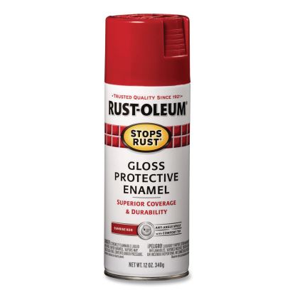 Stops Rust Spray Paint, Gloss Sunrise Red, 12 oz Aerosol Can, 6/Carton1
