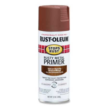 Stops Rust Spray Paint, Flat Rusty Metal, 12 oz Aerosol Can, 6/Carton1