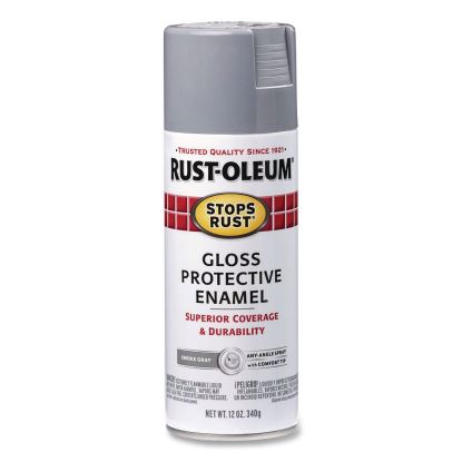 Stops Rust Spray Paint, Gloss Smoke Gray, 12 oz Aerosol Can, 6/Carton1