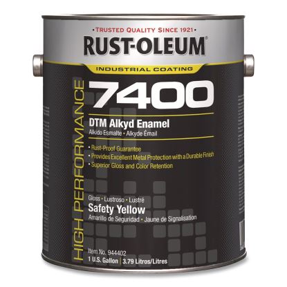 High Performance 7400 System 450 VOC DTM Alkyd Enamel Paint, Gloss Safety Yellow, 1 gal Bucket/Pail, 2/Carton1