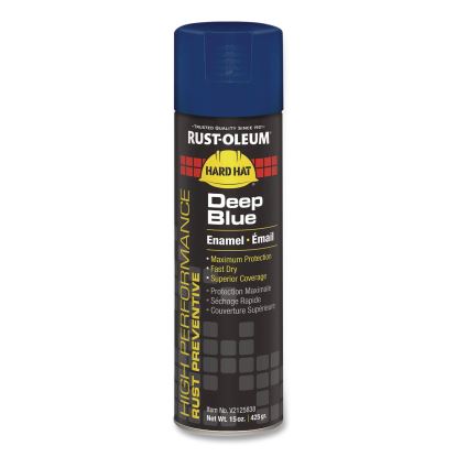 Hard Hat High Performance V2100 System Rust Preventive Enamel Spray Paint, Gloss Deep Blue, 15 oz Aerosol Can, 6/Carton1