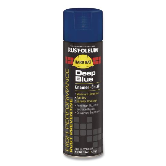 Hard Hat High Performance V2100 System Rust Preventive Enamel Spray Paint, Gloss Deep Blue, 15 oz Aerosol Can, 6/Carton1