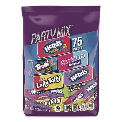 Party Mix Stand-Up Bag, 75 Pieces, Assorted Flavors, 1.7 lb Bag1