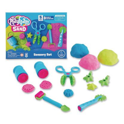 Playfoam Sand Sensory Set: Five Tools and Three Assorted Color 6 oz Packs of Sand, Ages 3 to 7, 8 Pieces1