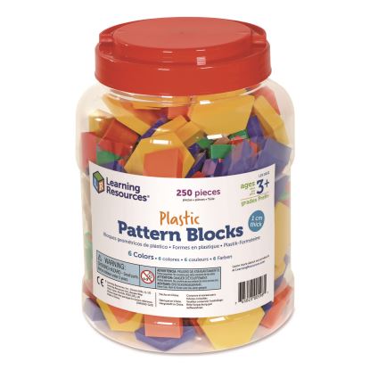 Plastic Pattern Blocks, Grades Pre-K to 2, 250 Pieces1