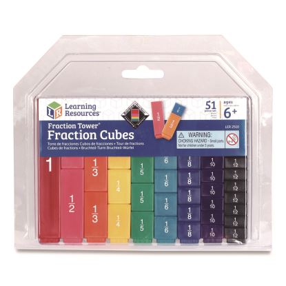 Fraction Tower Fraction Cubes, Grades 1 to 4, 51 Pieces1