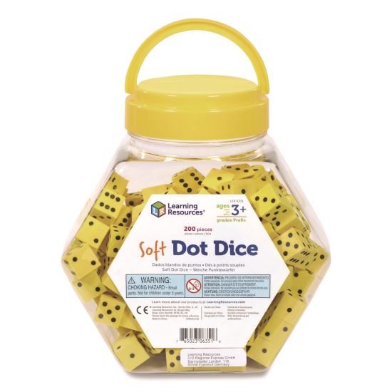 Soft Foam Dot Dice, Grades Pre-K to 1, 200 Pieces1