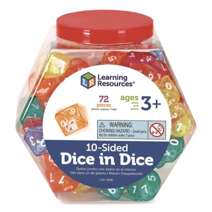 10-Sided Double-Decahedra Dice in Dice, Ages 6 to 10, 72 Dice1