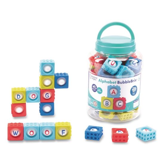 Alphabet BubbleBrix. Ages 3 to 7, Plastic, Assorted Colors, 42 Pieces1