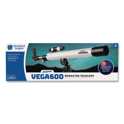 GeoSafari Vega 600 Telescope, 2 Elements, 30x to 150x Magnification, 50 mm Aperture, 600 mm Focal Length, Silver1