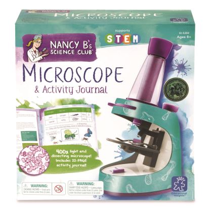 Nancy B's Science Club Microscope and Activity Journal, Ages 8 and Up, 30x to 400x Magnification, 8.7 x 9.2 x 4.3, Blue1