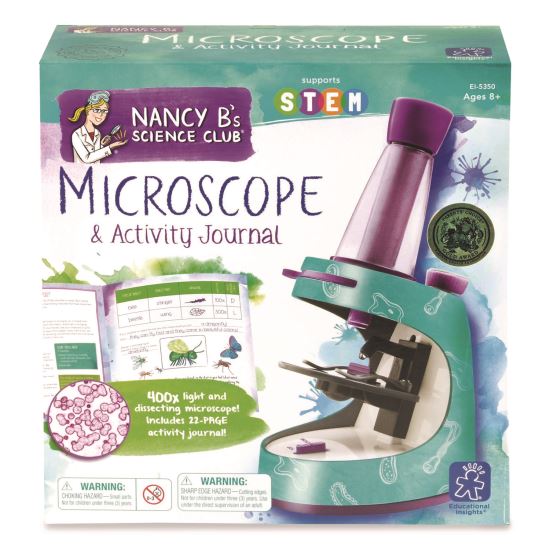 Nancy B's Science Club Microscope and Activity Journal, Ages 8 and Up, 30x to 400x Magnification, 8.7 x 9.2 x 4.3, Blue1