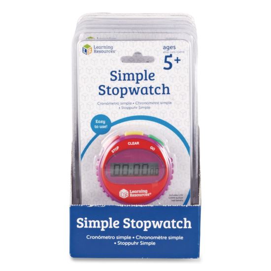 Simple Stopwatch, Accurate to 1/100 seconds, Randomly Assorted Colors, Black Lanyard, Set of 61