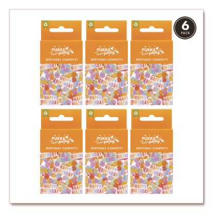 Bright Birthday Confetti, Circles, Happy Birthday, Hats Shaped, 1 x 2, Assorted Colors, 3/Pack, 2 Packs/Box1