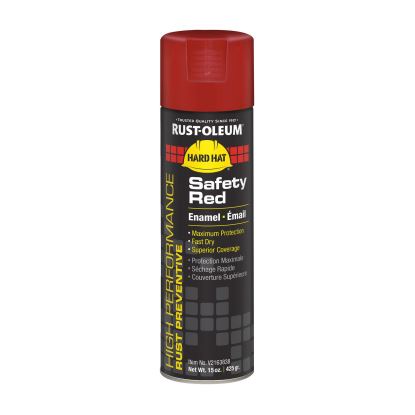 Hard Hat High Performance V2100 System Rust Preventive Enamel Spray Paint, Flat Safety Red, 15 oz Aerosol Can, 6/Carton1
