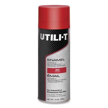 UTILI-T Spray Paint, Red, 10 oz Aerosol Can, 6/Carton1