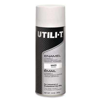 UTILI-T Spray Paint, White, 10 oz Aerosol Can, 6/Carton1