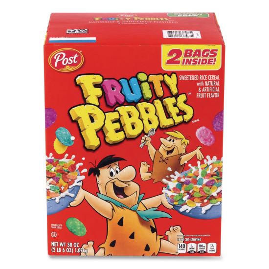 Fruity Pebbles Crispy Rice Cereal, 2 Bags/Box, 38 oz Box1