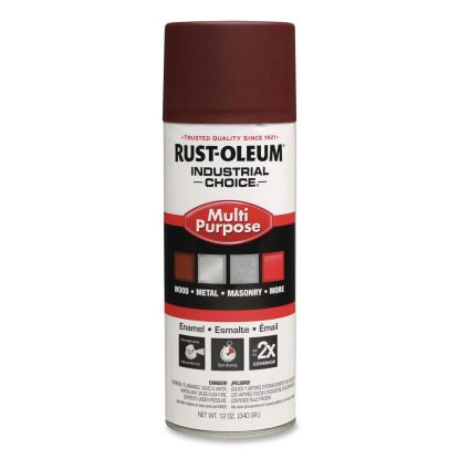 Industrial Choice 1600 System Multi-Purpose Enamel Spray Paint, Flat Red, 12 oz Aerosol Can, 6/Carton1