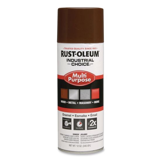 Industrial Choice 1600 System Multi-Purpose Enamel Spray Paint, Gloss Brown, 12 oz Aerosol Can, 6/Carton1