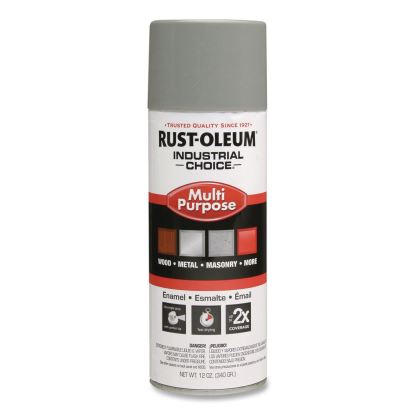 Industrial Choice 1600 System Multi-Purpose Enamel Spray Paint, Gloss Dove Gray, 12 oz Aerosol Can, 6/Carton1