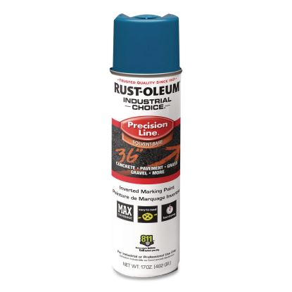 Industrial Choice M1600 System Solvent-Based Precision Line Marking Paint, Flat Blue, 17 oz Aerosol Can, 12/Carton1