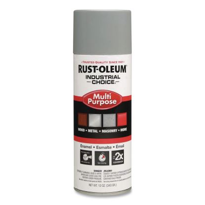 Industrial Choice 1600 System Multi-Purpose Enamel Spray Paint, Gloss ANSI 61 Light Gray, 12 oz Aerosol Can, 6/Carton1