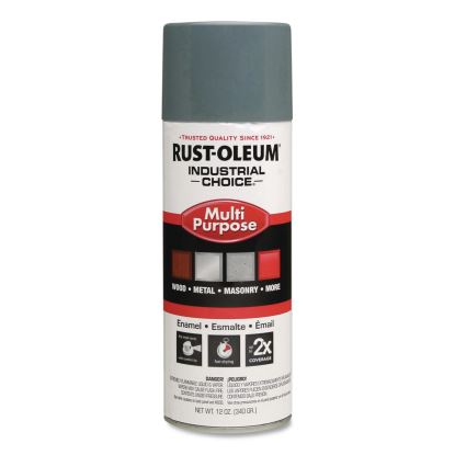 Industrial Choice 1600 System Multi-Purpose Enamel Spray Paint, Gloss ANSI 49 Medium Light Gray, 12 oz Aerosol Can, 6/Carton1