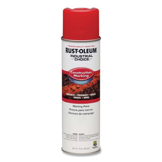 Industrial Choice M1400 System Water-Based Construction Marking Paint, Gloss Safety Red, 17 oz Aerosol Can, 12/Carton1