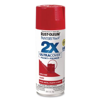 Painter's Touch 2X Ultra Cover Spray Paint, Gloss Apple Red, 12 oz Aerosol Can, 6/Carton1