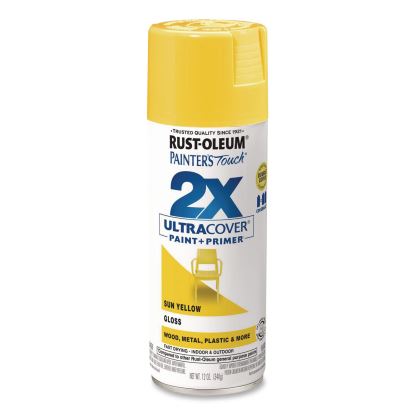 Painter's Touch 2X Ultra Cover Spray Paint, Gloss Sun Yellow, 12 oz Aerosol Can, 6/Carton1