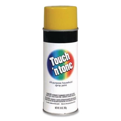 Touch'n Tone Spray Paint, Gloss Yellow, 10 oz Aerosol Can, 6/Carton1