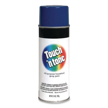 Touch'n Tone Spray Paint, Gloss Blue, 10 oz Aerosol Can, 6/Carton1