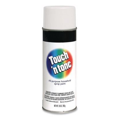 Touch'n Tone Spray Paint, Flat White, 10 oz Aerosol Can, 6/Carton1