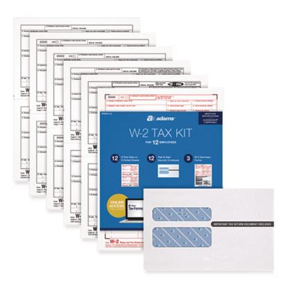 2022 W-2 Tax Form Kit, 8.5 x 5.5, 2 Forms/Sheet, 12 Forms Total1