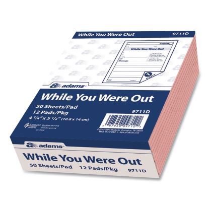 While You Were Out Memo Pad, One-Part (No Copies), 4.25 x 5.5, 50 Forms/Pad, 12 Pads/Pack1
