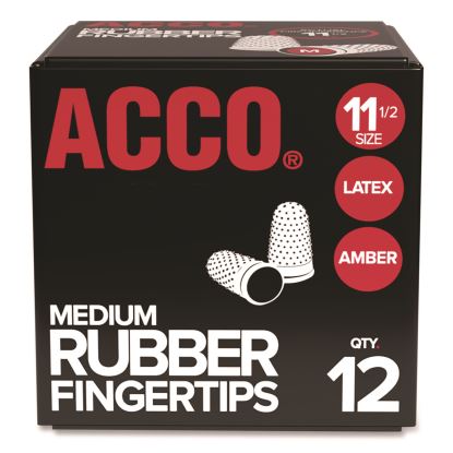Rubber Finger Tips, 11 1/2 (Medium), Amber, Dozen1