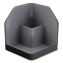 Fusion Plastic Corner Desktop Supplies Organizer, 2 Compartments, 6.67 x 7.4 x 6.67, Gray/Black, Plastic1